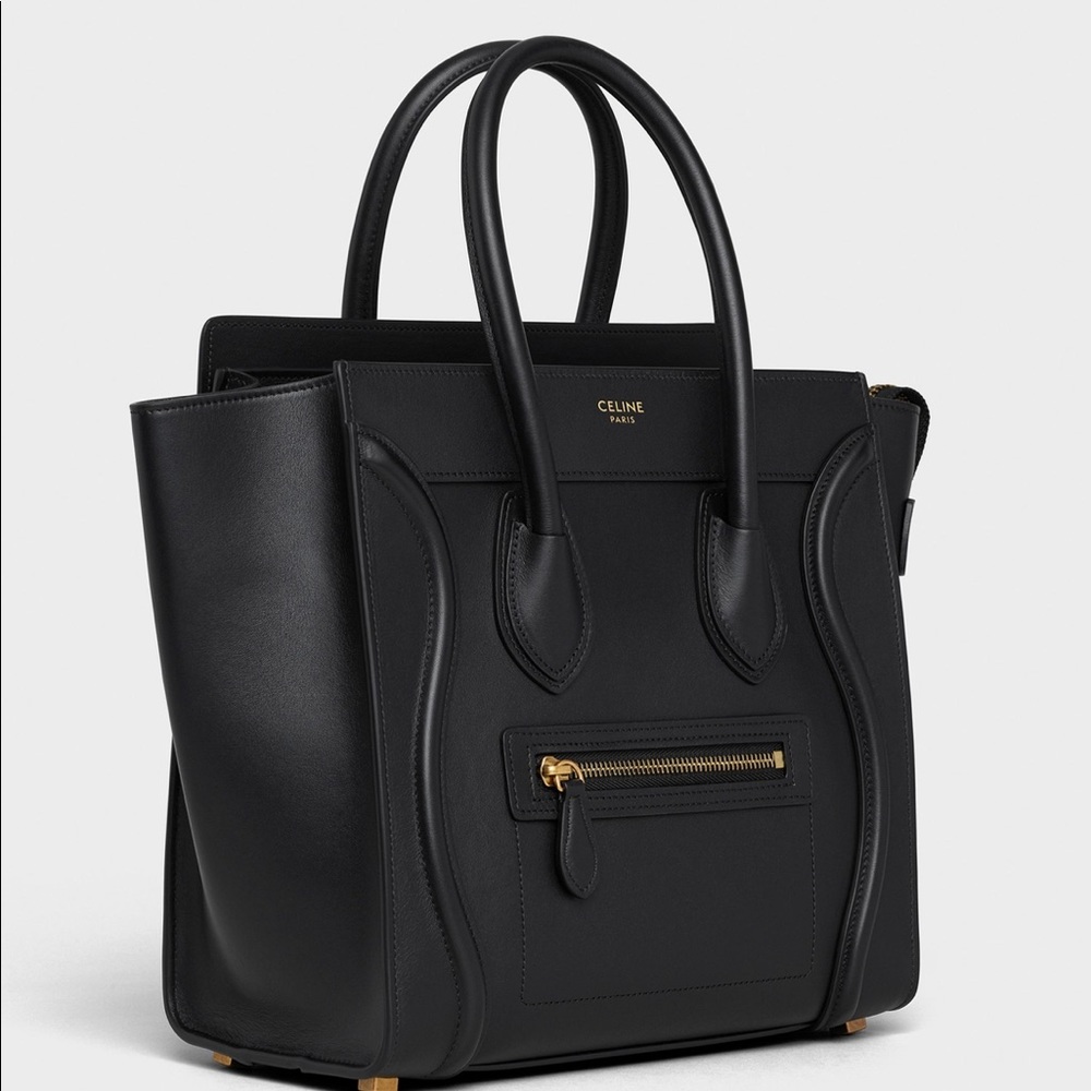 Authentic Celine Micro Luggage Handbag In smooth Calfskin Balck - Picture 2 of 9